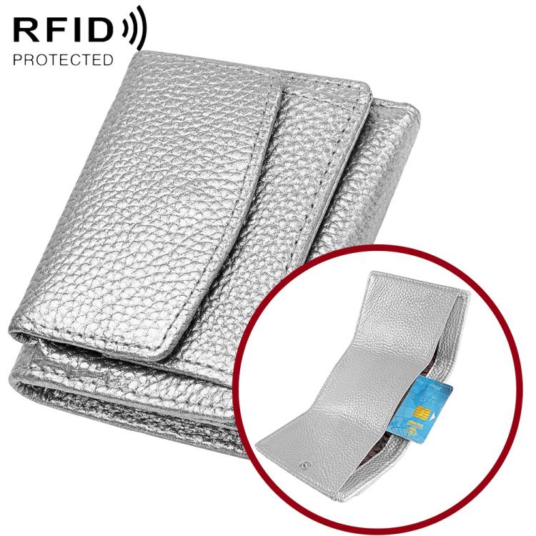 Women RFID Short Genuine Leather Wallet