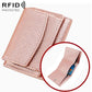 Women RFID Short Genuine Leather Wallet
