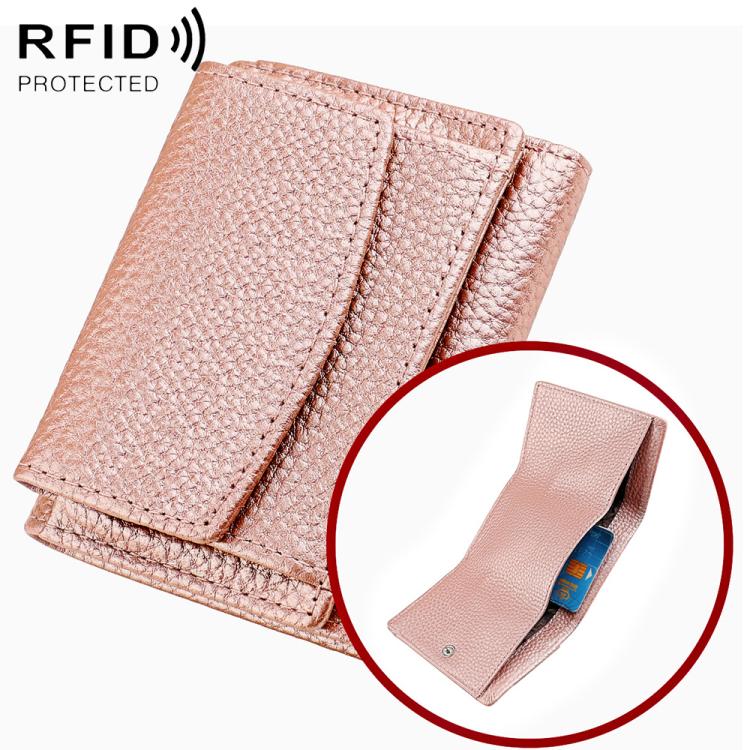 Women RFID Short Genuine Leather Wallet