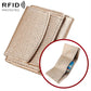 Women RFID Short Genuine Leather Wallet