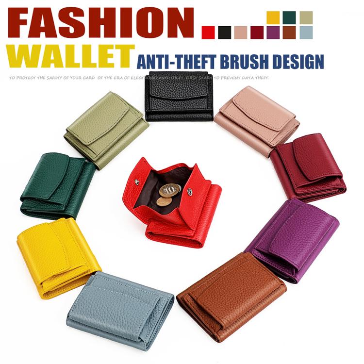 Women RFID Short Genuine Leather Wallet