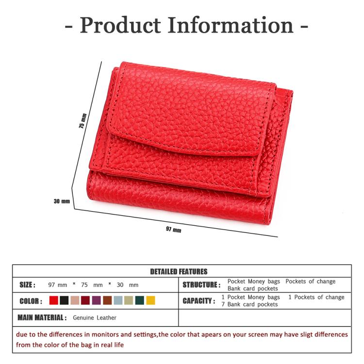 Women RFID Short Genuine Leather Wallet
