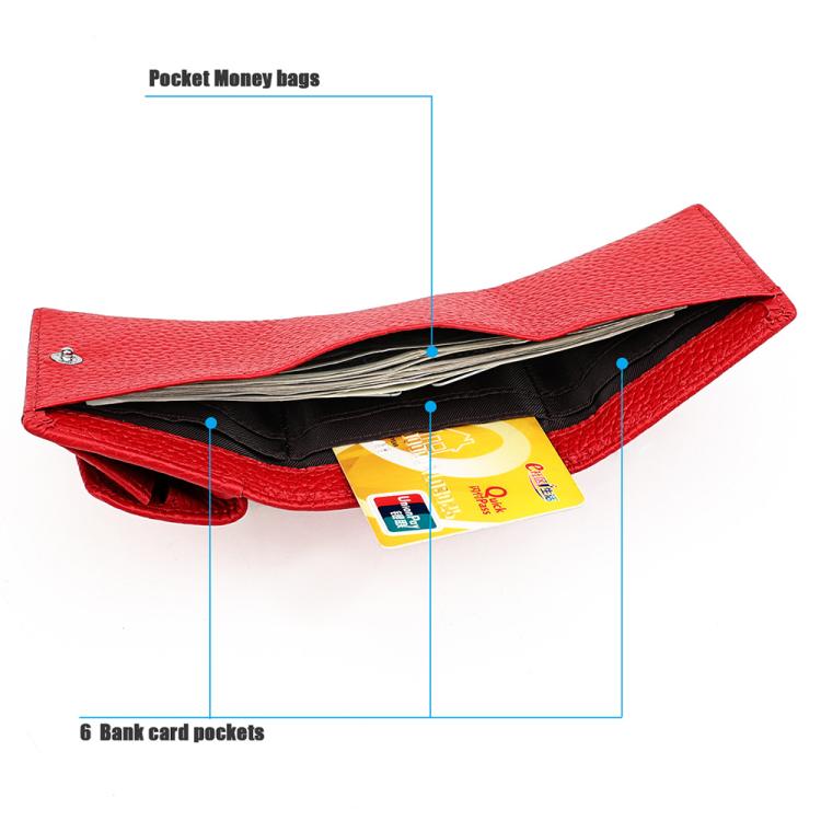 Women RFID Short Genuine Leather Wallet