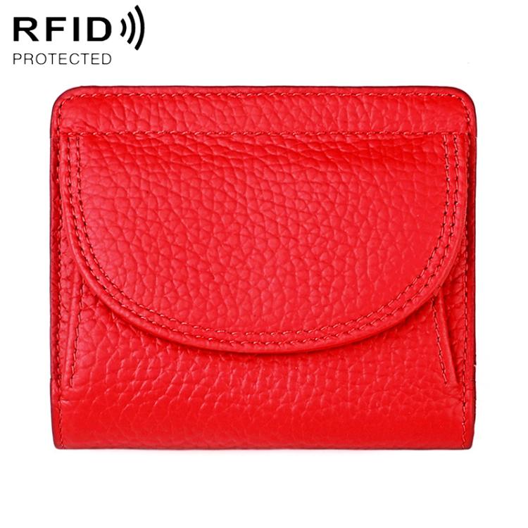 Simple RFID Genuine Leather Mini Wallet
