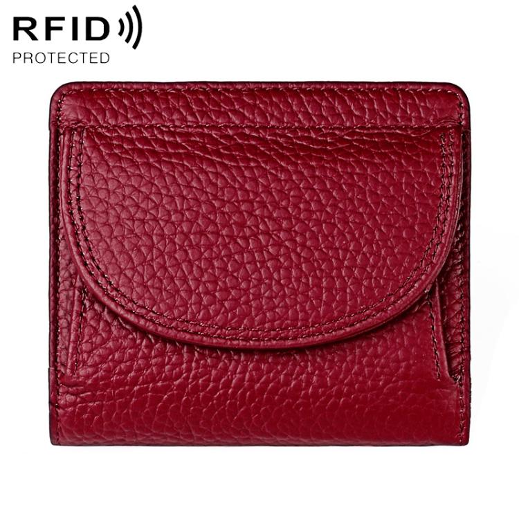 Simple RFID Genuine Leather Mini Wallet