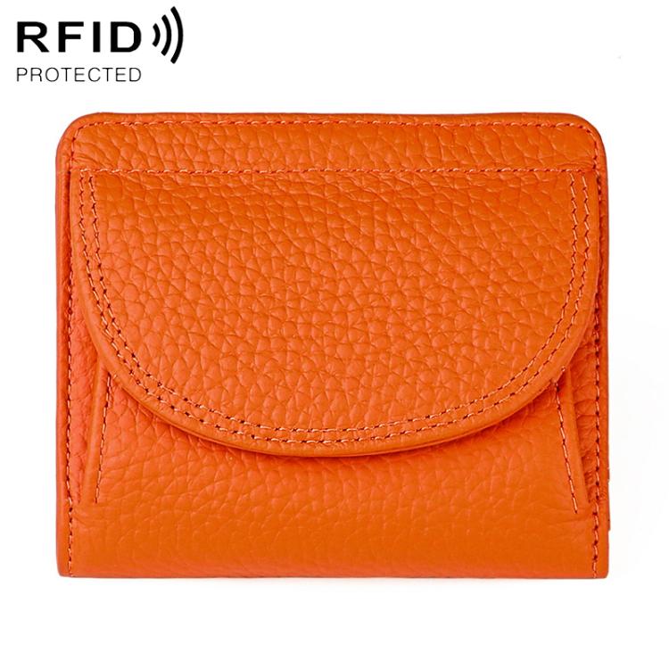 Simple RFID Genuine Leather Mini Wallet