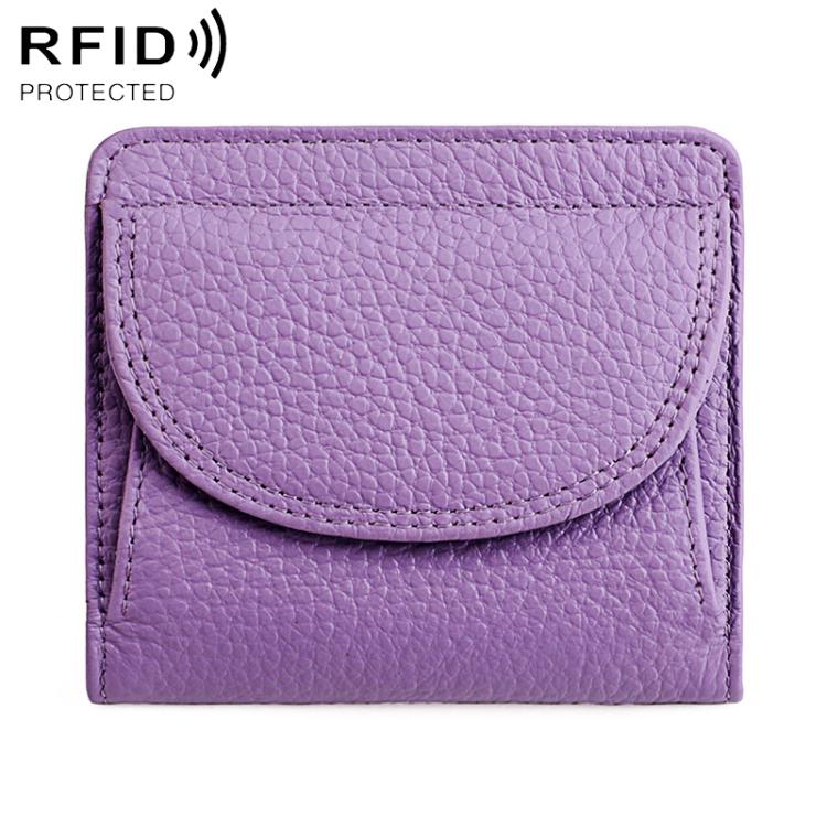 Simple RFID Genuine Leather Mini Wallet
