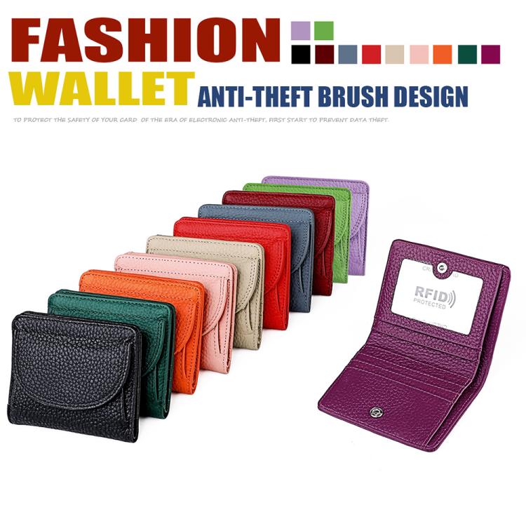 Simple RFID Genuine Leather Mini Wallet