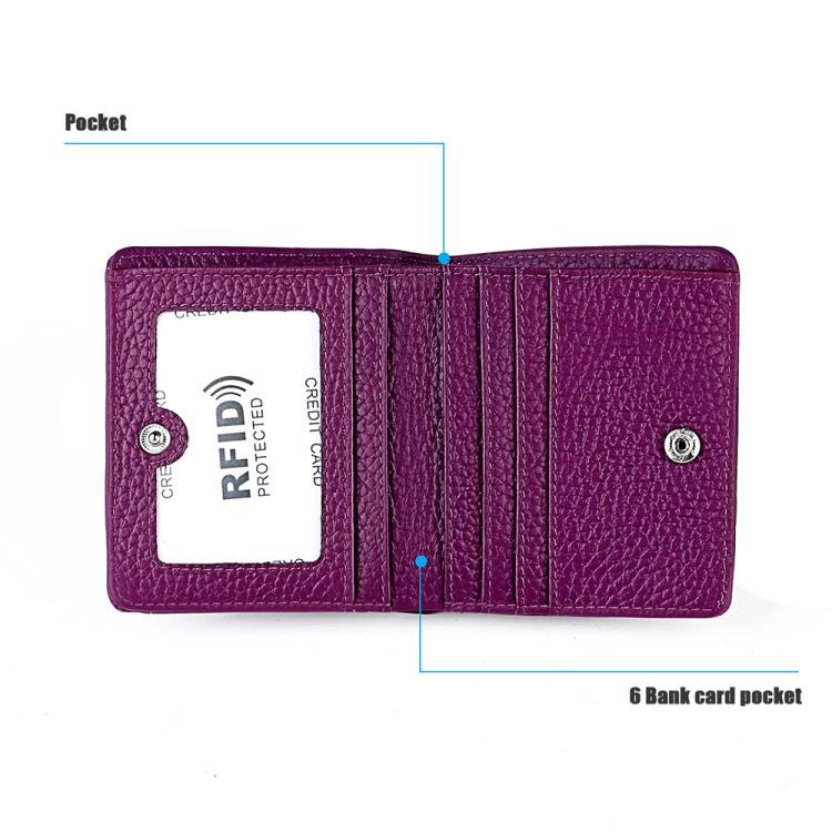 Simple RFID Genuine Leather Mini Wallet