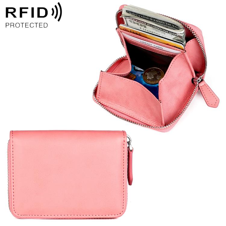 KB228 RFID Genuine Leather Zipper Storage Bag