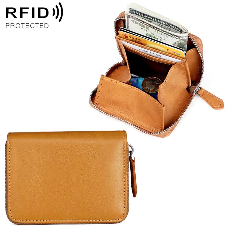 KB228 RFID Genuine Leather Zipper Storage Bag