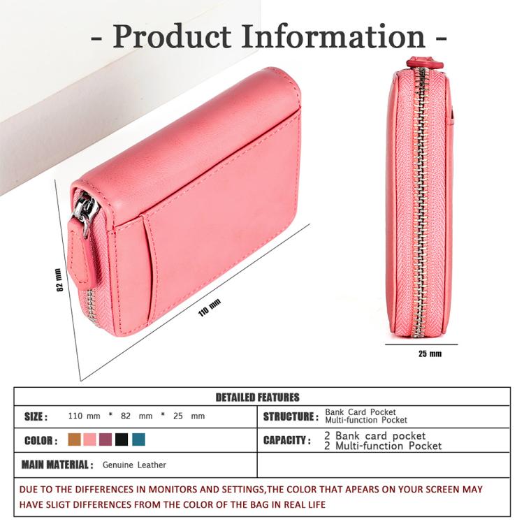 KB228 RFID Genuine Leather Zipper Storage Bag