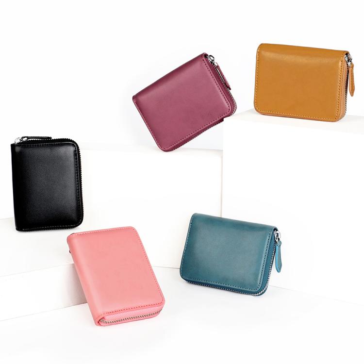 KB228 RFID Genuine Leather Zipper Storage Bag