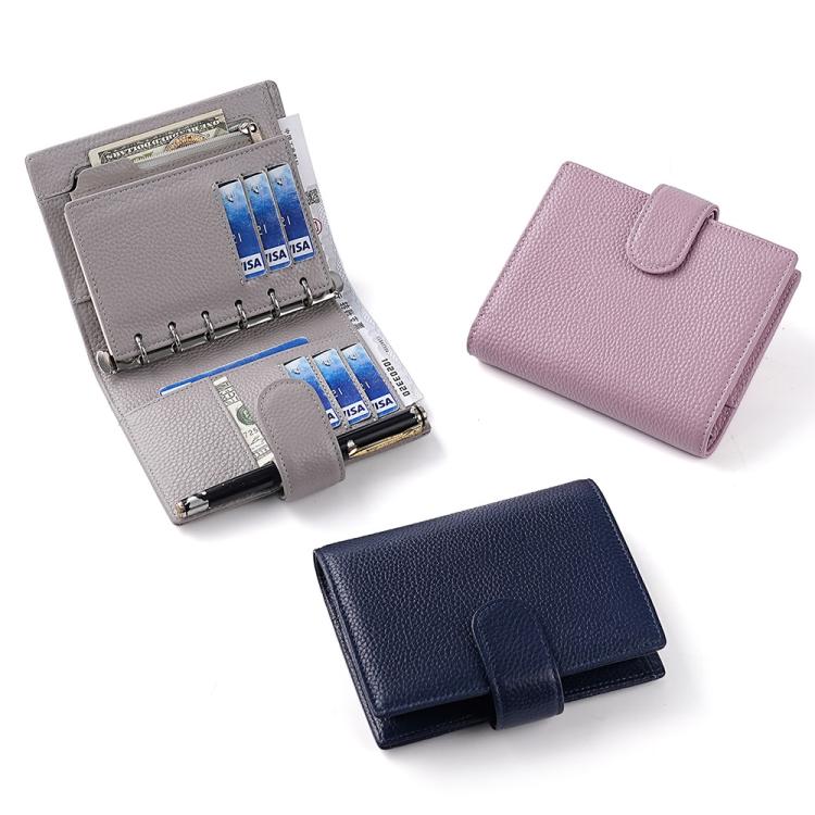 Litchi Pattern A7 Loose Leaf Notebook Passport Holder
