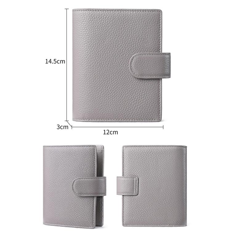 Litchi Pattern A7 Loose Leaf Notebook Passport Holder