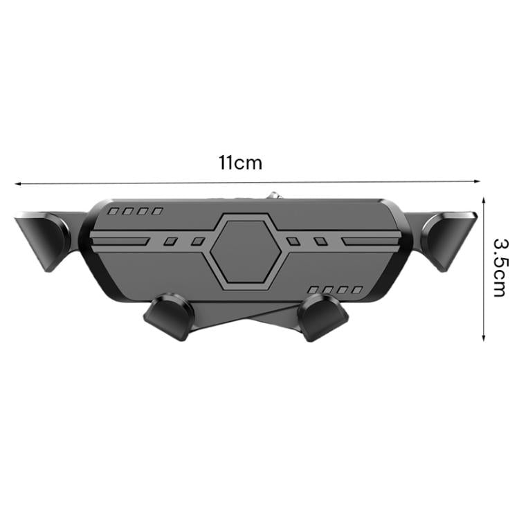 Gravity snap-on phone holder main body, front view with 11 cm width