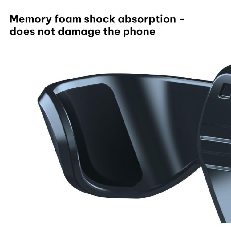 Memory foam shock-absorbing cushion on phone holder clamp, close-up
