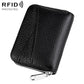 KB20 RFID Genuine Leather Zipper Coin Card Bag