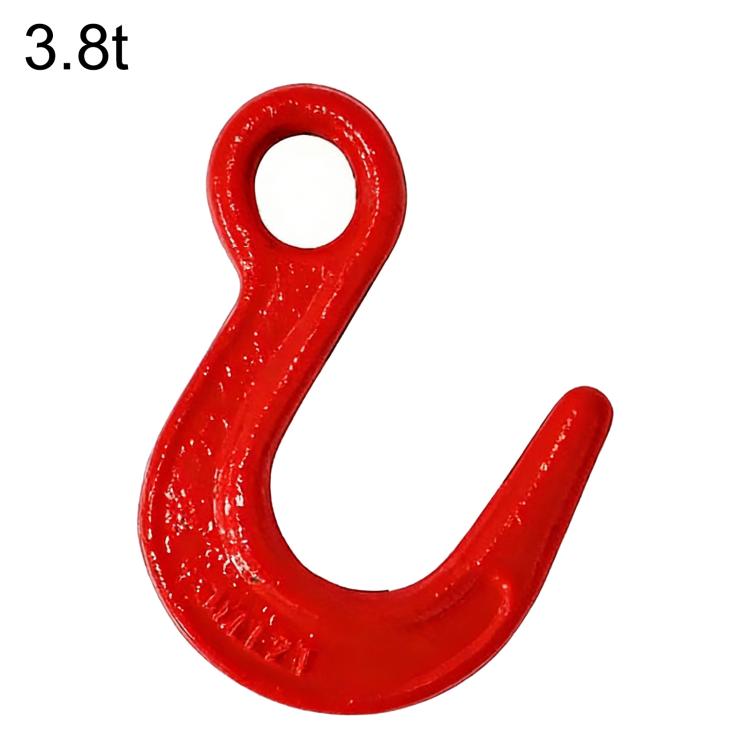 3.8-ton red steel U-shaped lifting clevis hook with round eye opening