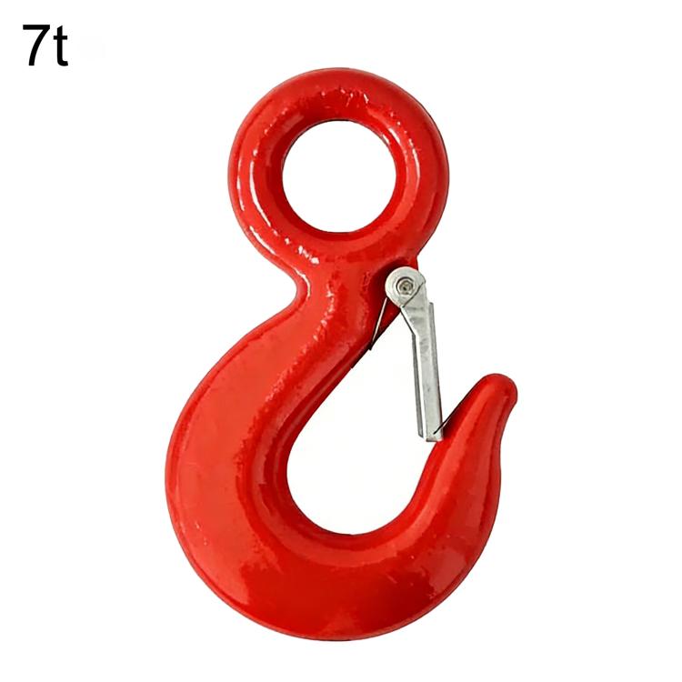Red alloy steel lifting clevis hook with pin, 7T rated