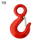 Red alloy steel lifting clevis hook with pin, 15T rated