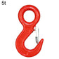 Red alloy steel lifting clevis hook with latch pin, 5T rated