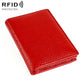 RFID genuine leather business card holder, red