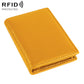 RFID genuine leather business card holder, yellow