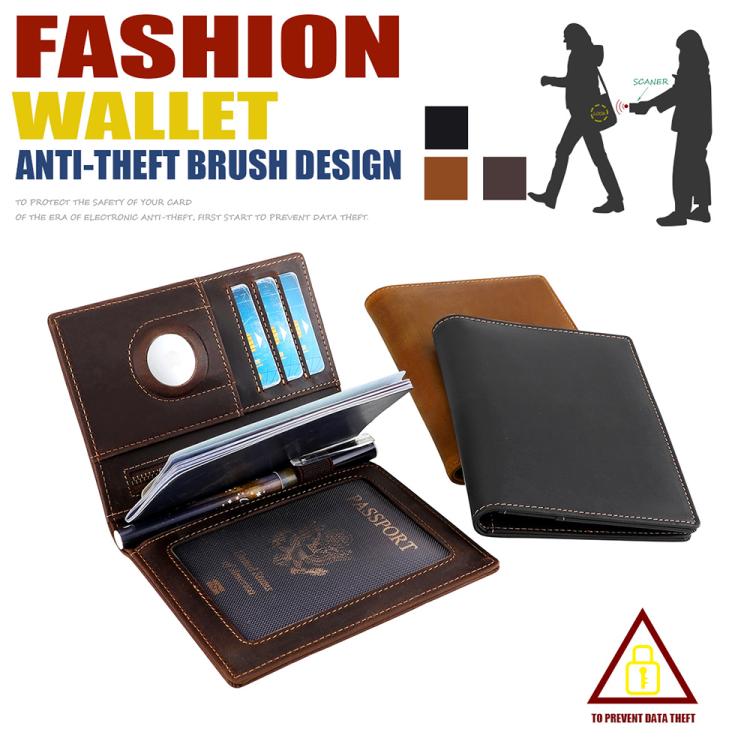 Crazy Horse Leather RFID Anti-theft ID Bag