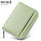 Mini RFID Anti-theft Genuine Leather Zipper Card Bag