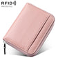 Mini RFID Anti-theft Genuine Leather Zipper Card Bag