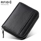 Mini RFID Anti-theft Genuine Leather Zipper Card Bag