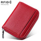 Mini RFID Anti-theft Genuine Leather Zipper Card Bag