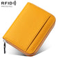 Mini RFID Anti-theft Genuine Leather Zipper Card Bag