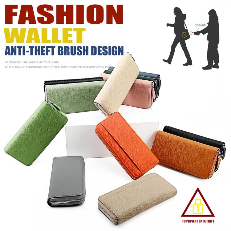 Multi-color leather accordion zipper coin purses with anti-theft design