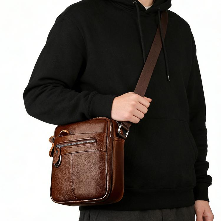 Men Casual Genuine Leather Crossbody Shoulder Bag