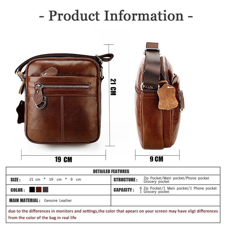 Men Casual Genuine Leather Crossbody Shoulder Bag