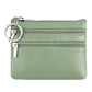 Genuine Leather Double Zipper Key Coin Purse