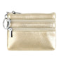 Genuine Leather Double Zipper Key Coin Purse