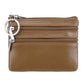 Genuine Leather Double Zipper Key Coin Purse