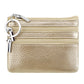 Genuine Leather Double Zipper Key Coin Purse