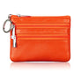 Genuine Leather Double Zipper Key Coin Purse