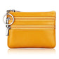 Genuine Leather Double Zipper Key Coin Purse