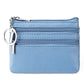 Genuine Leather Double Zipper Key Coin Purse