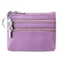 Genuine Leather Double Zipper Key Coin Purse