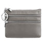 Genuine Leather Double Zipper Key Coin Purse