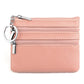 Genuine Leather Double Zipper Key Coin Purse