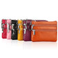 Genuine Leather Double Zipper Key Coin Purse