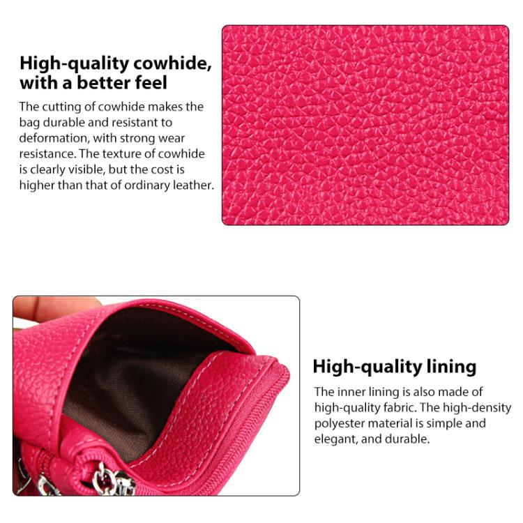 Genuine Leather Double Zipper Key Coin Purse