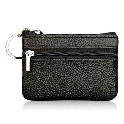 Genuine Leather Zipper Key Coin Purse